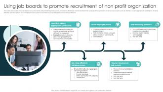 Using Job Boards To Promote Recruitment Of Non Profit Organization Marketing Plan For Recruiting Strategy SS V