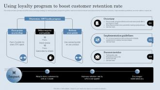 Using Loyalty Program To Boost Customer Retention Rate Developing Actionable Sales Plan Tactics