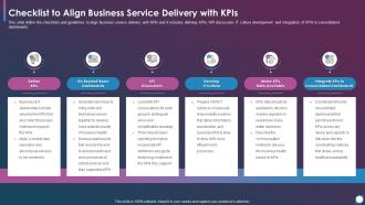 Using Modern Service Delivery Practices Checklist To Align Business Service Delivery Kpis