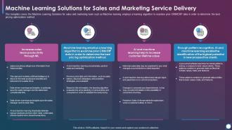 Using Modern Service Delivery Practices Machine Learning Solutions Sales Marketing