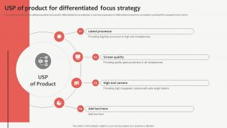 USP Of Product For Differentiated Focus Strategy Customized Product Strategy For Niche