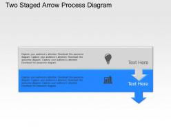 Ut two staged arrow process diagram powerpoint template slide