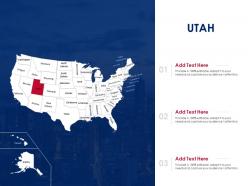 Utah map powerpoint presentation ppt template