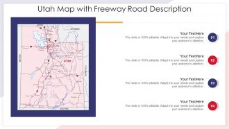 Utah map with freeway road description