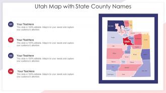 Utah map with state county names