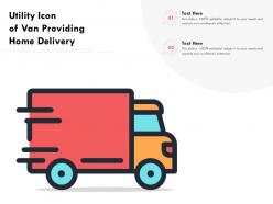 Utility icon of van providing home delivery