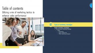 Utilizing A Mix Of Marketing Tactics To Enhance Sales Performance Powerpoint Presentation Slides Strategy CD V Editable Professionally