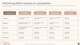 Utilizing Marketing Strategy To Optimize Performing SWOT Analysis On Competitors