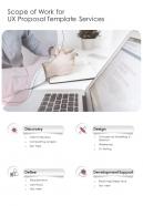 UX Proposal Template Services For Scope Of Work One Pager Sample Example Document