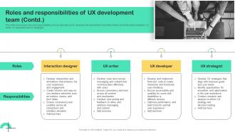 UX Strategy Guide Roles And Responsibilities Of UX Development Team Strategy SS Content Ready Appealing