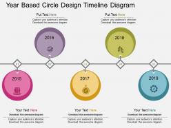 Ux year based circle design timeline diagram flat powerpoint design