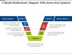 V model multicolored diagram with arrow and systems