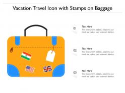 Vacation Travel Icon With Stamps On Baggage