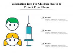 Vaccination icon for children health to protect from illness