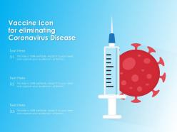 Vaccine icon for eliminating coronavirus disease