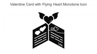 Valentine Card With Flying Heart Monotone Icon In Powerpoint Pptx Png And Editable Eps Format