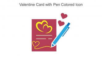 Valentine Card With Pen Colored Icon In Powerpoint Pptx Png And Editable Eps Format