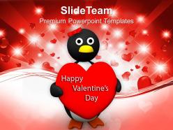 Valentine heart holding penguin wings heart powerpoint templates ppt themes and graphics 0213