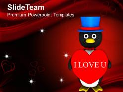 Valentine penguin celebration powerpoint templates ppt themes and graphics 0213