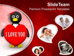 Valentine penguin wedding romance powerpoint templates ppt themes and graphics 0213