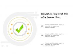 Validation approval icon with service stars