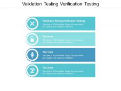 Validation testing verification testing ppt powerpoint presentation pictures brochure cpb