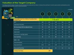Valuation of the target company investment banking collection ppt diagrams