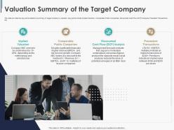 Valuation summary of the target company pitchbook ppt template