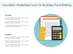 Valuation worksheet icon for business fund raising