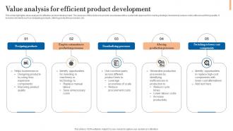 Value Analysis For Efficient Product Development