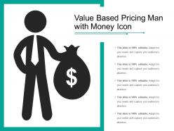 Value based pricing man with money icon