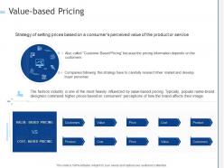 Value based pricing ppt powerpoint presentation model show