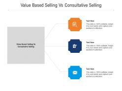 Value based selling vs consultative selling ppt powerpoint presentation show mockup cpb