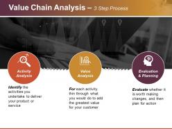Value chain analysis 3 step process ppt background graphics