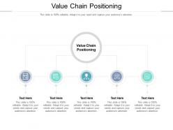 Value chain positioning ppt powerpoint presentation portfolio graphics download cpb