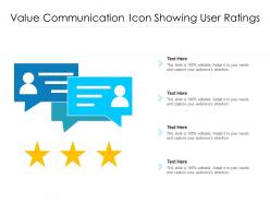 Value communication icon showing user ratings
