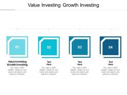 Value investing growth investing ppt powerpoint presentation summary graphics tutorials cpb