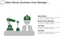Value money business area manager management decision diagram