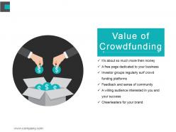 Value of crowdfunding powerpoint layout