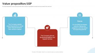 Value Proposition USP Baby Products Provider Investor Funding Elevator Pitch Deck