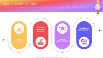 Usp Elevator Ride Value Proposition USP Stripe Investor Funding Elevator Pitch Deck PPT ...