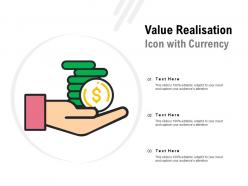 Value realisation icon with currency