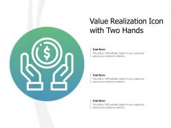 Value realization icon with two hands