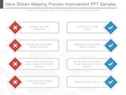 Value stream mapping process improvement ppt samples