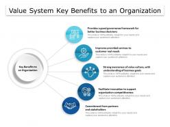 Value system key benefits to an organization