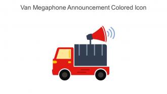 Van Megaphone Announcement Colored Icon In Powerpoint Pptx Png And Editable Eps Format