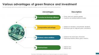Various Advantages Of Green Finance Fostering Sustainable CPP DK SS
