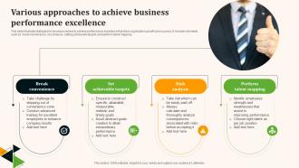 Various Approaches To Achieve Business Performance Excellence