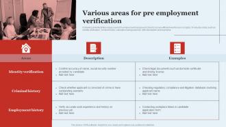 Various Areas For Pre Employment Verification Optimizing HR Operations Through