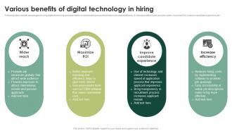 Various Benefits Of Digital Technology Streamlining HR Operations Through Effective Hiring Strategies